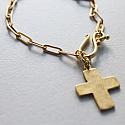 Brushed, Simple Cross on Paperclip Chain - The Revival Necklace