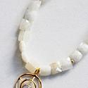 Moonstone Cushion Beads and Gold Pendant Necklace - The Luna Necklace