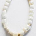 Moonstone Cushion Beads and Gold Pendant Necklace - The Luna Necklace