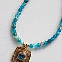 Sky Blue Agate and Blue Topaz Pendant - The Montana Necklace