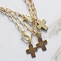 Brushed, Simple Cross on Paperclip Chain - The Revival Necklace