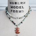 Amazonite, Sandstone, and Agate Knotted Necklace - The Payton Necklace