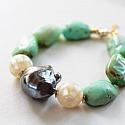 Chunky Chrysoprace, Baroque Pearl and MOP Bracelet - The Perry Bracelet