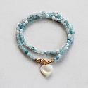 Aquamarine and MOP Heart Bracelet - The Bailey Bracelet