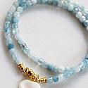 Aquamarine and MOP Heart Bracelet - The Bailey Bracelet