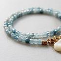 Aquamarine and MOP Heart Bracelet - The Bailey Bracelet