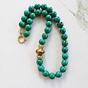 Turquoise or Lime Jade Chunky Statement Necklace - The Lida Necklace