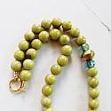 Turquoise or Lime Jade Chunky Statement Necklace - The Lida Necklace