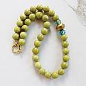Turquoise or Lime Jade Chunky Statement Necklace - The Lida Necklace