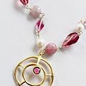 Strawberry Quartz, Fresh Water Pearl & Mixed Glass Necklace - The Priya Necklace