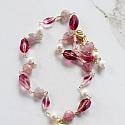 Strawberry Quartz, Fresh Water Pearl & Mixed Glass Necklace - The Priya Necklace