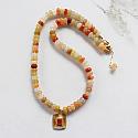 Flower Jade and Carnelian Necklace - The Lizzie Necklace