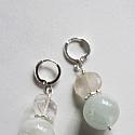 Aquamarine and Golden Rutiliated Quartz Earrings - The Laurie Earrings