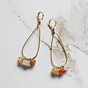 Flower Jade Hoop Dangle Earrings - The Lizzie Earrings