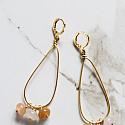 Flower Jade Hoop Dangle Earrings - The Lizzie Earrings