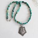 Turquoise and Sterling Silver Pendant - The Sonora Necklace