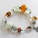 Aqua Chalcedony, Aquamarine, Amber, and Assorted Gem Bracelet - The Malibu Bracelet