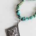 Turquoise and Sterling Silver Pendant - The Sonora Necklace