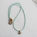 Aquamarine and Cross CZ Necklace - The Cherish Necklace