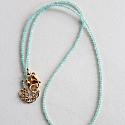 Aquamarine and Cross CZ Necklace - The Cherish Necklace