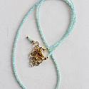 Aquamarine and Cross CZ Necklace - The Cherish Necklace