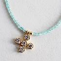 Aquamarine and Cross CZ Necklace - The Cherish Necklace