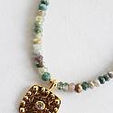 Turquoise, Agate, Aqumarine, or Labradorite Simple CZ Necklace - The Lido Necklace