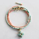 Coral and Amazonite Wrap Bracelet - The Apres Sea Bracelet