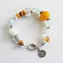 Aqua Chalcedony, Aquamarine, Amber, and Assorted Gem Bracelet - The Malibu Bracelet