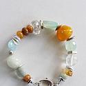 Aqua Chalcedony, Aquamarine, Amber, and Assorted Gem Bracelet - The Malibu Bracelet