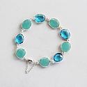 Aqua Chalcedony and Blue Topaz Linked Bracelet - The Azure Bracelet