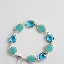 Aqua Chalcedony and Blue Topaz Linked Bracelet - The Azure Bracelet