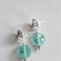 Ancient Roman Glass & Silver Post Earrings - The Aurelia Earrings