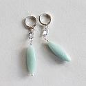 Amazonite and CZ Drops - The Aegean Earrings