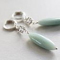 Amazonite and CZ Drops - The Aegean Earrings