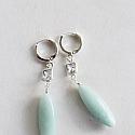 Amazonite and CZ Drops - The Aegean Earrings