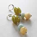 Lime Jade, Amazonite, Agate - The Terra Earrings
