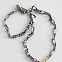 Oxidized Paper Clip Chain with Bird Pendant - The Robin Necklace