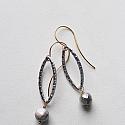 Australian Moonstone and Silver Hoop Earrings - The Sharon Earrings