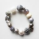 Mixed Gem, Glass and Lucite Stretch Bracelet - The Winter Woods Bracelet