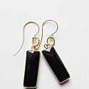 Black Agate Bar Earrings - The Sophie Earrings