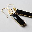 Black Agate Bar Earrings - The Sophie Earrings