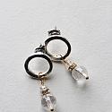 Clear Quartz on Circle Hoop Post Earrings - The Everly Earrings