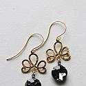 Vintage Gray Cabachon with Clover Connector Earrings - The Brynn Earrings