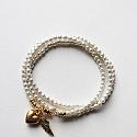 Triple Wrap Vintage Glass Pearl Bracelet/Necklace - The Winter Swan Bracelet