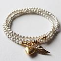 Triple Wrap Vintage Glass Pearl Bracelet/Necklace - The Winter Swan Bracelet