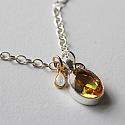 Citrine or Blue Topaz Drop Necklace - The November Necklace