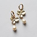 Vintage Glass Pearl Drop and Hydrangea CZ Earrings - The Starlight Earrings