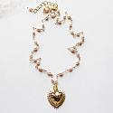 Gold or Silver Sacred Heart and FWP Necklace - The Notre Dame Necklace