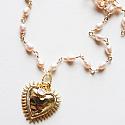 Gold or Silver Sacred Heart and FWP Necklace - The Notre Dame Necklace